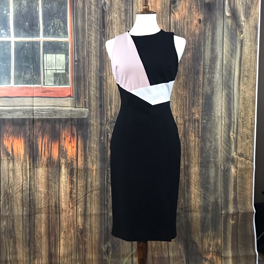 Black geometric sheath dress - only worn once